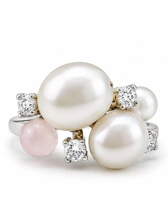 Freshwater Pearl Ring: Handmade 925 Sterling Silver Band - Etsy Genuine Fresh Water Pearl, White Sapphire & Moonstone Ring SOLID .925 Silver